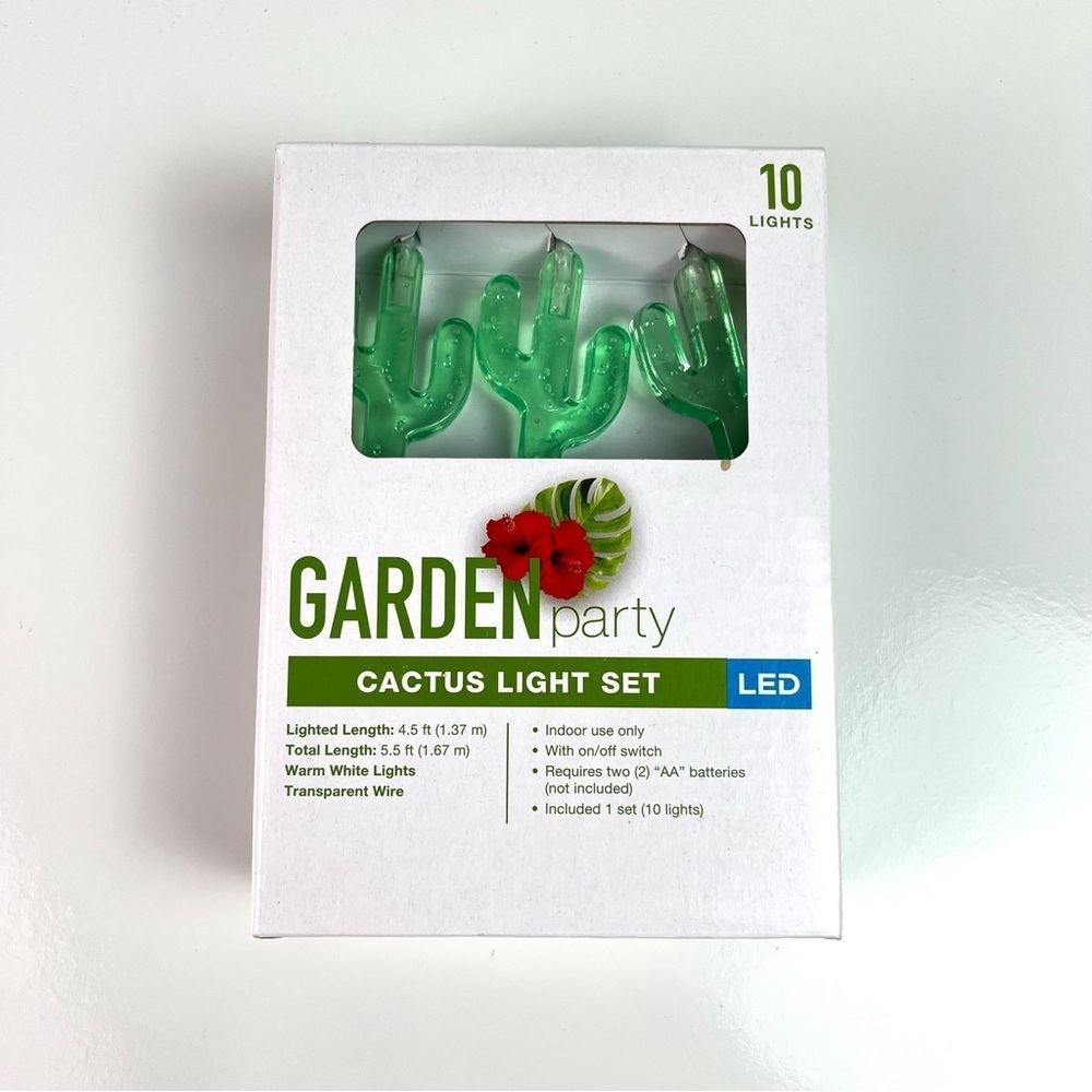 Garden Party Cactus LED String Light Set 5.5 feet Indoor Decorative Lights New